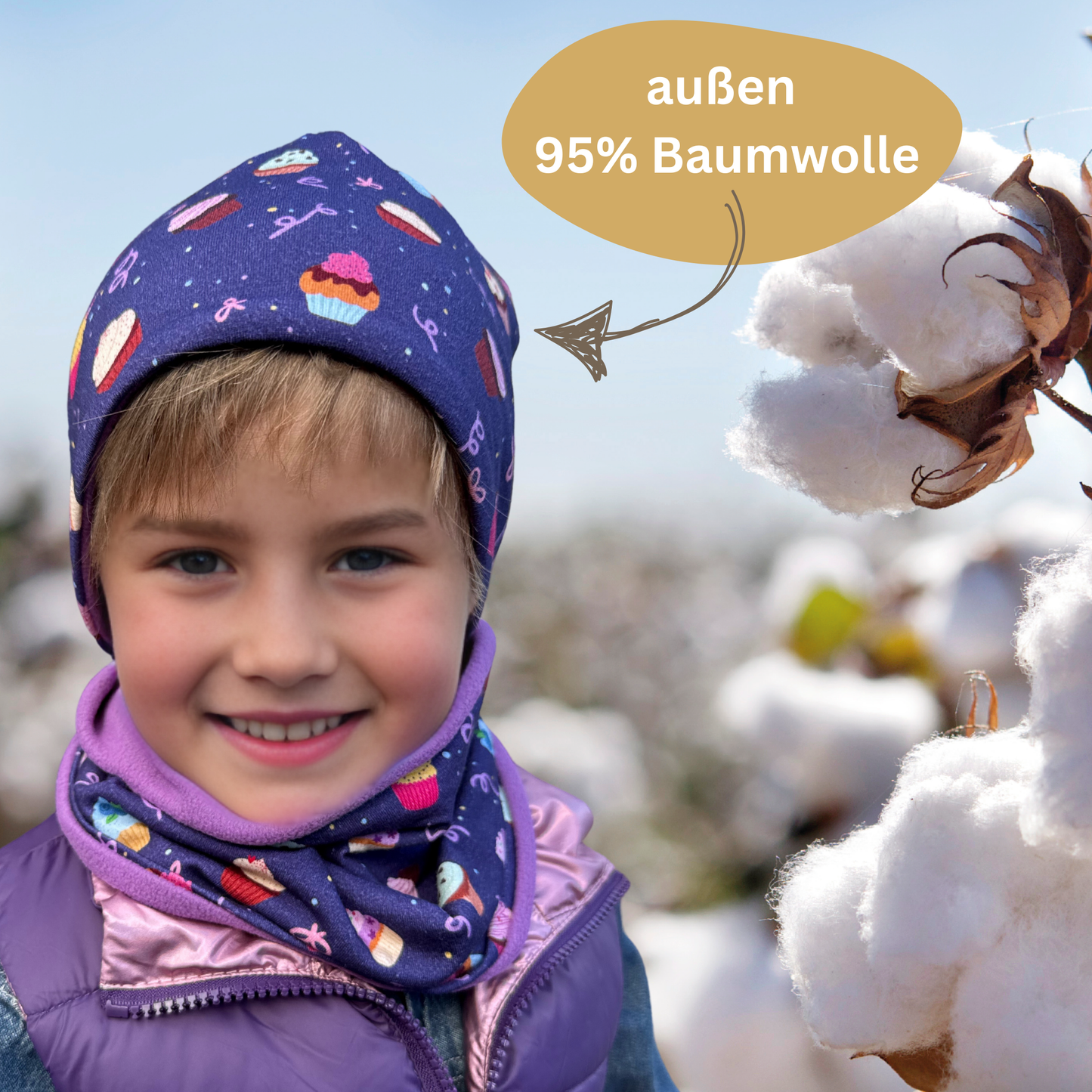 Kinder Beanie Mütze & Loop Set - Cookies