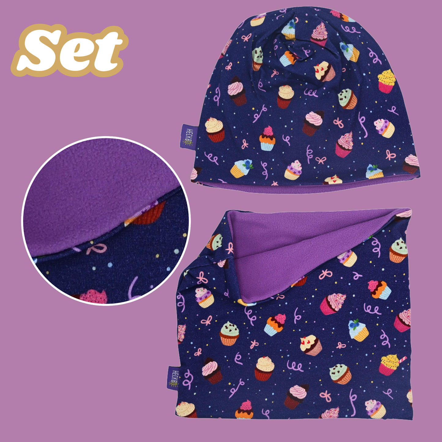 Kinder Beanie Mütze & Loop Set - Cookies