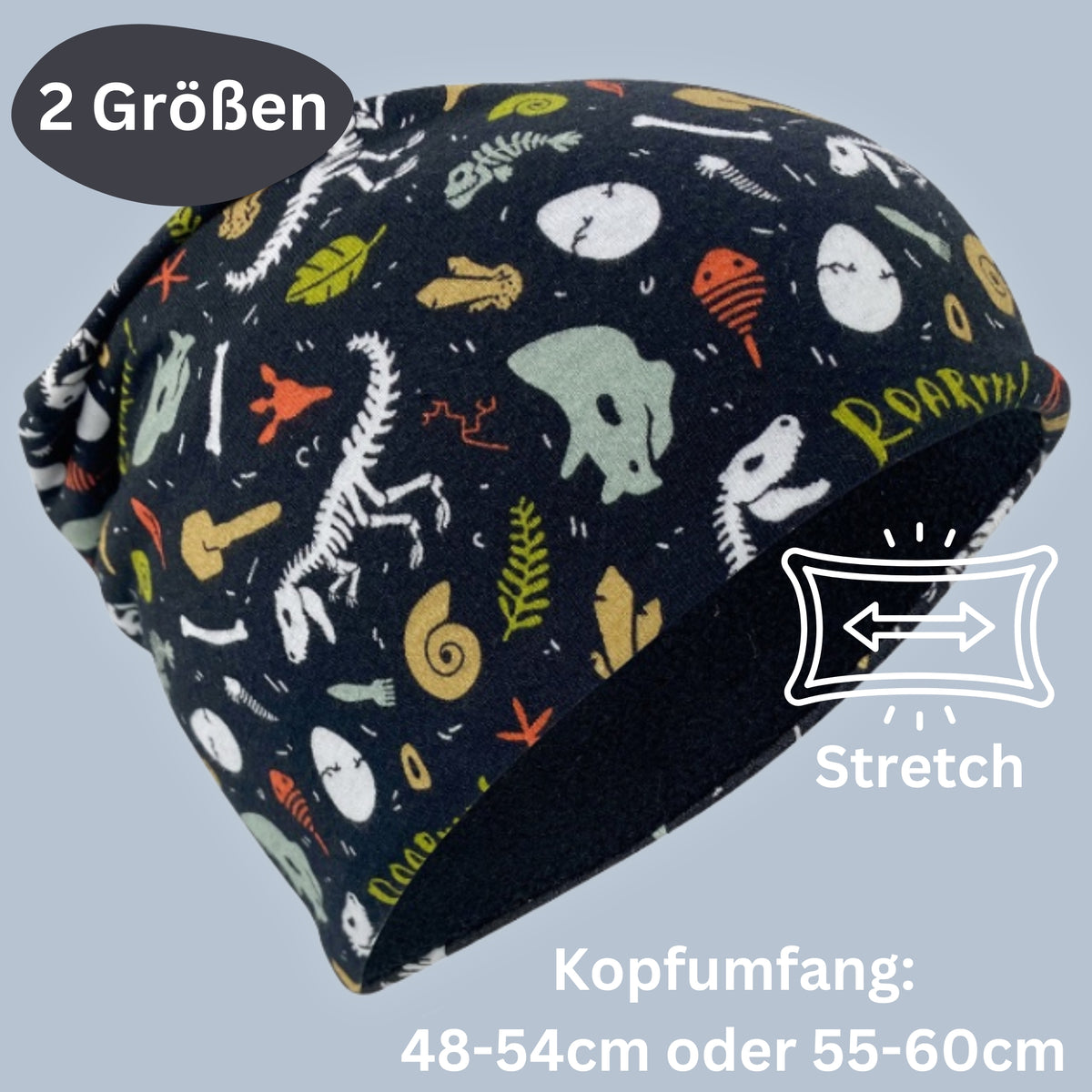 Kinder Beanie Mütze & Loop Set - Dino Knochen