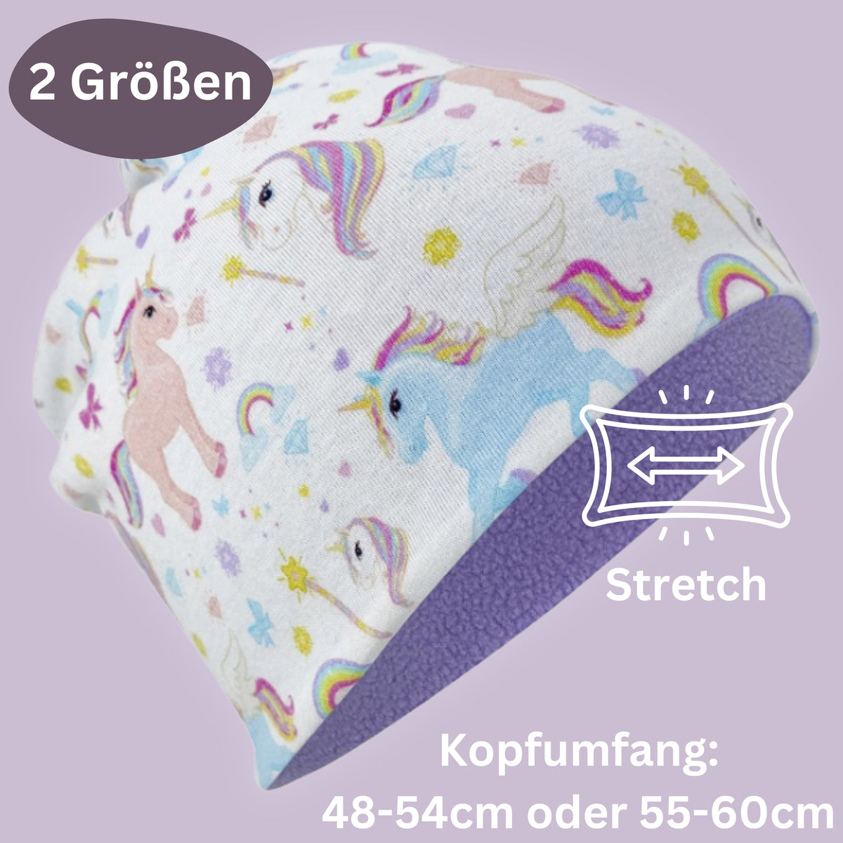 Kinder Beanie Mütze & Loop Set  - Einhorn