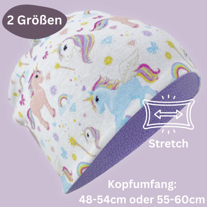 Kinder Beanie Mütze & Loop Set  - Einhorn