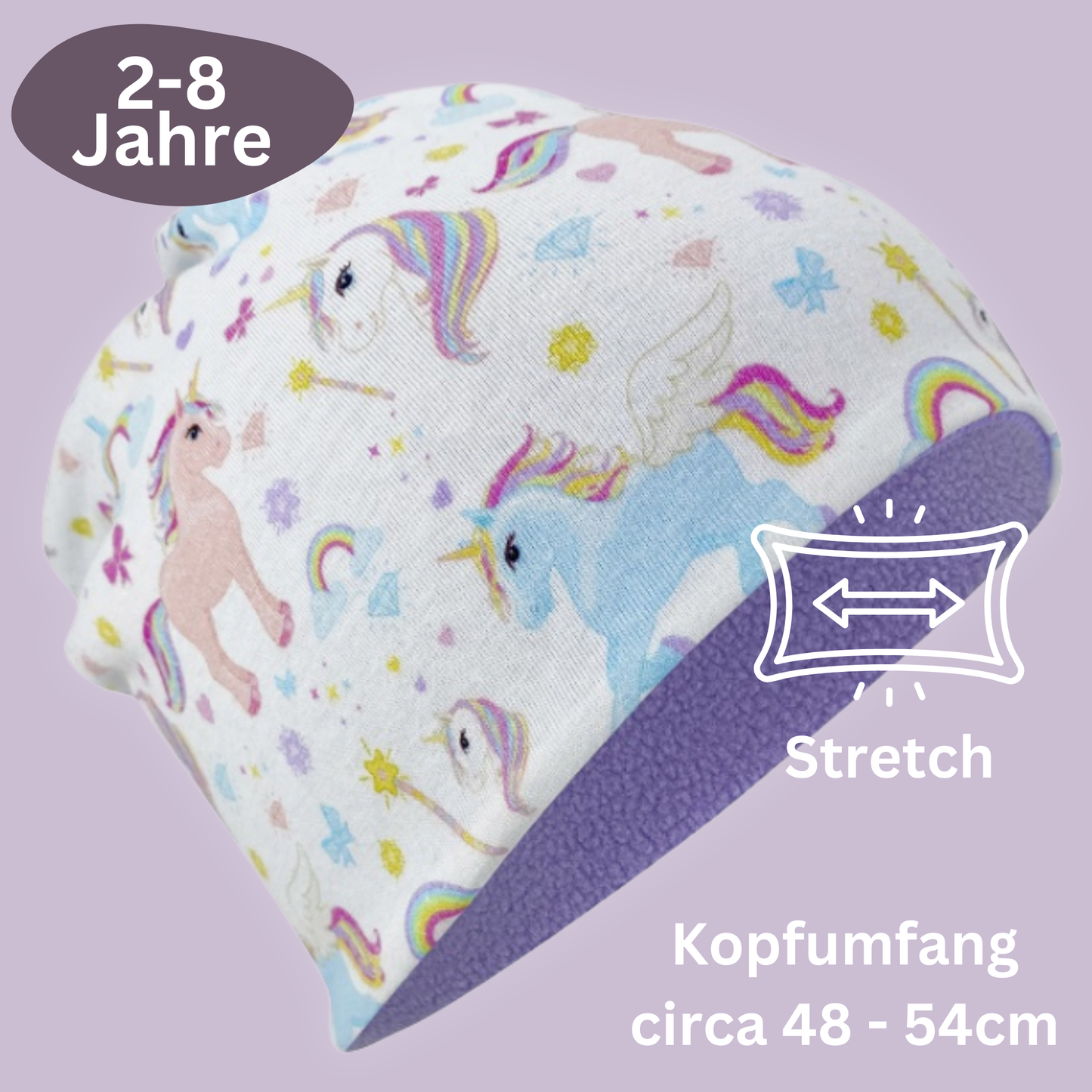 Kinder Beanie Mütze & Loop Set  - Einhorn
