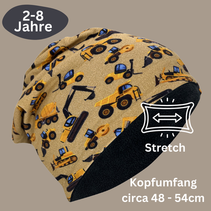 Kinder Beanie Mütze & Loop Set  - Baufahrzeuge