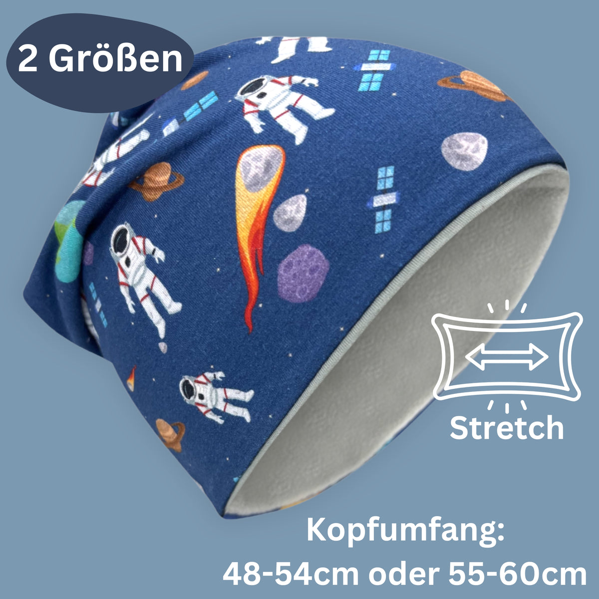 Kinder Beanie Mütze oder Loop - Astronaut