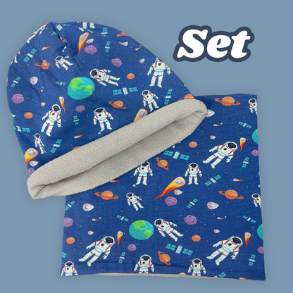 Kinder Beanie Mütze & Loop Set  - Astronaut