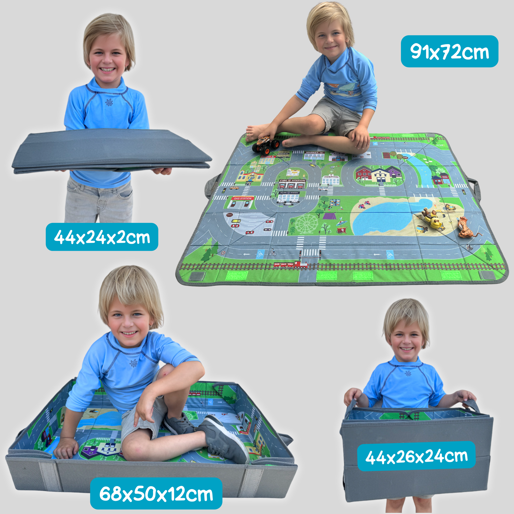 auto aufbewahrung kinderzimmer 4 in1 Kinder Auto Organizer & Spielmatte