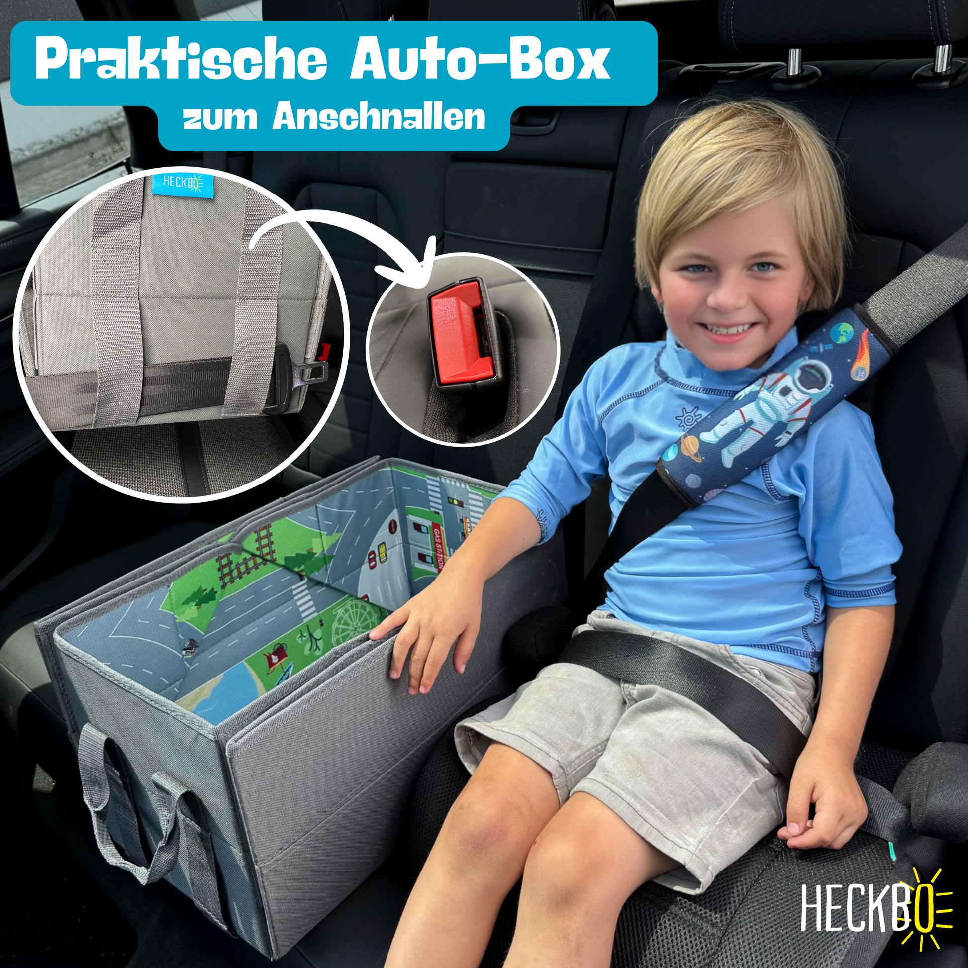auto aufbewahrung kinderzimmer 4-in-1 Auto Organizer & Spielmatte – Für Kinder & Unterwegs – HECKBO