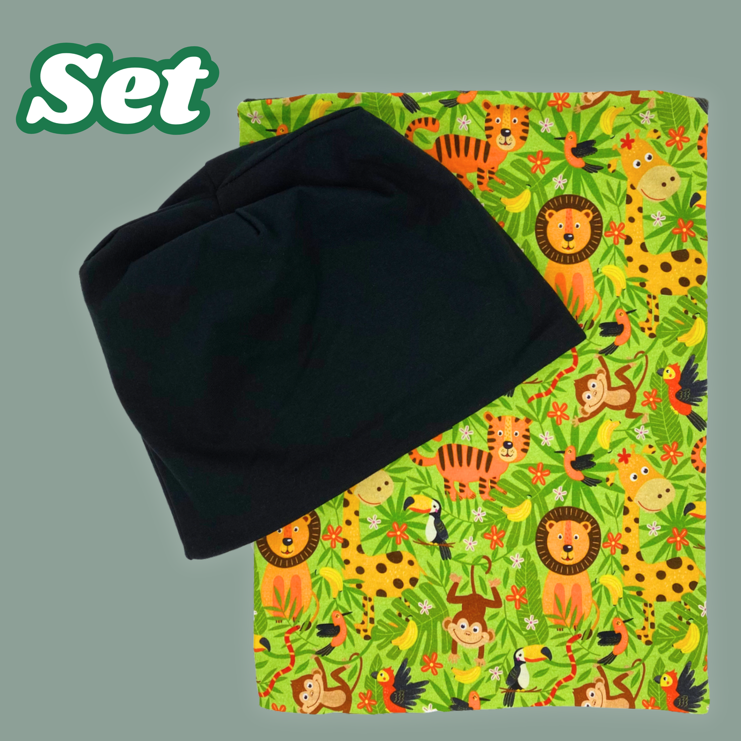 Kinder Beanie Mütze & Loop Set - Dschungel