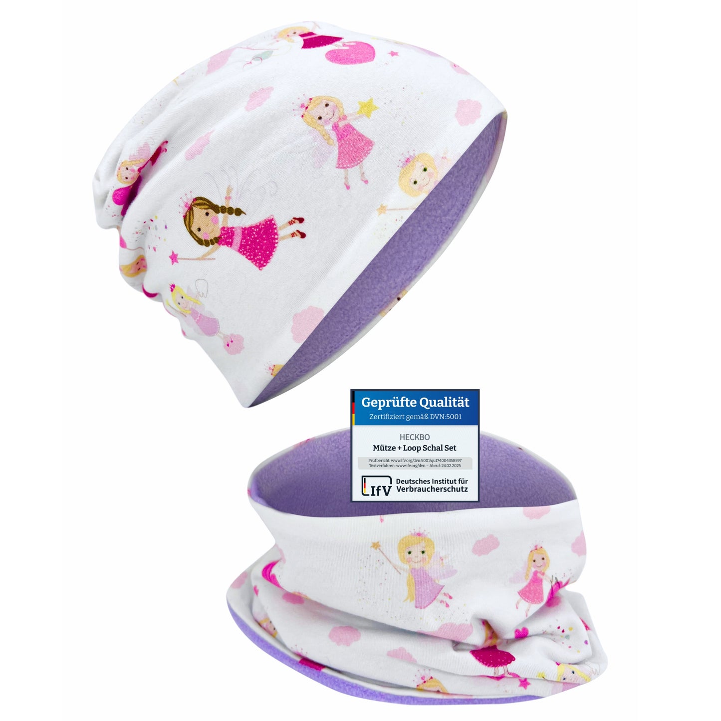 Kinder Beanie Mütze & Loop Set - Fee