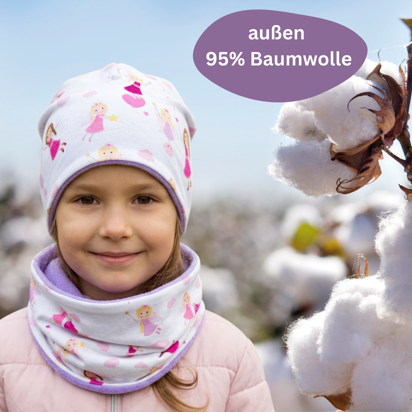 Kinder Beanie Mütze & Loop Set - Fee