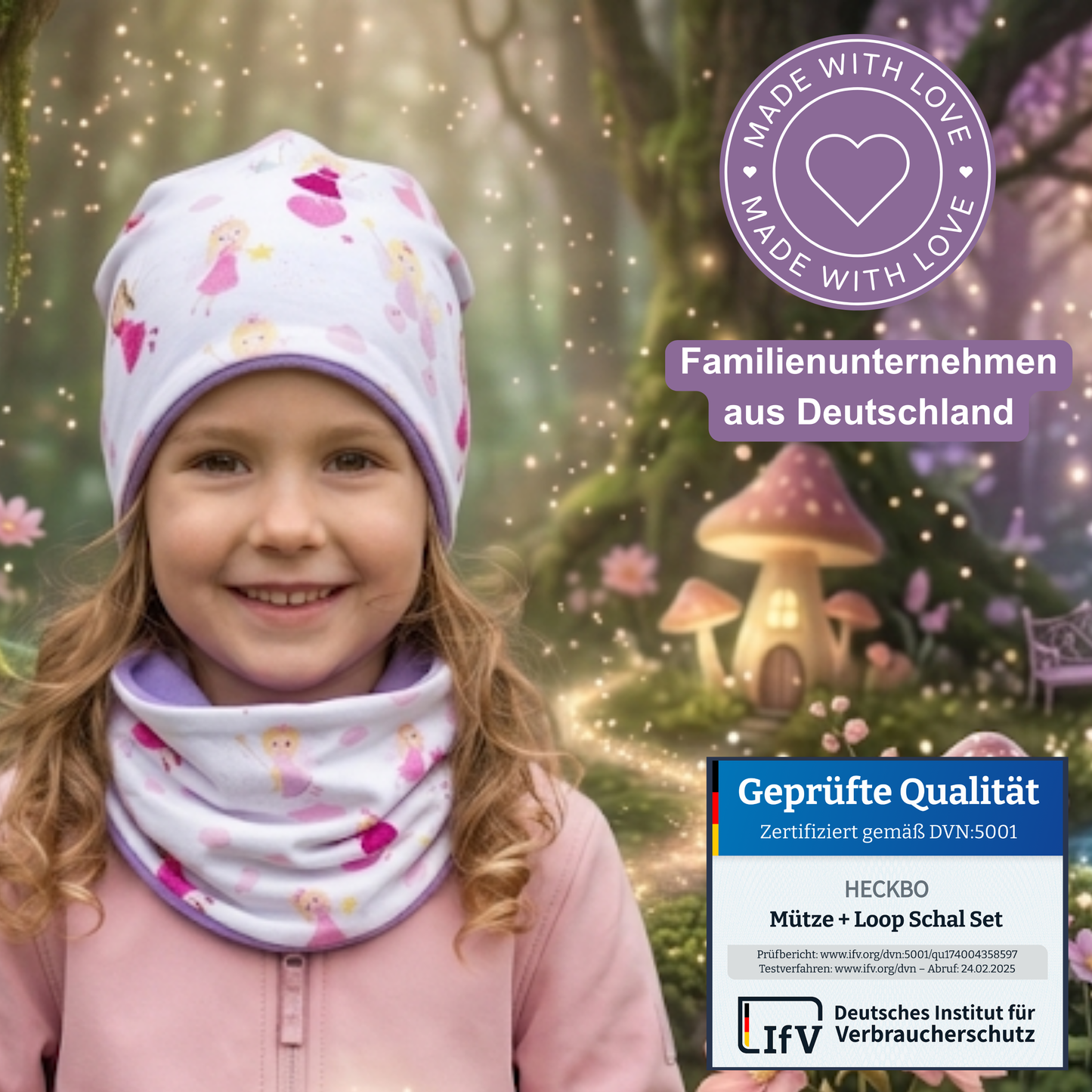 Kinder Beanie Mütze & Loop Set - Fee