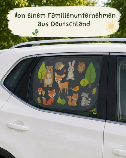 HECKBO Auto-Sonnenblenden Kinder Waldtiere – 2er-Set