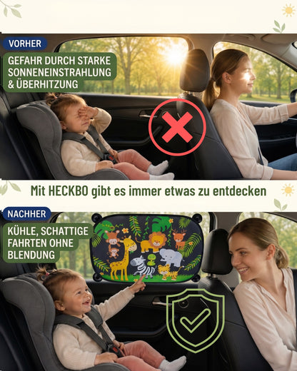 HECKBO Auto-Sonnenblenden Kinder Dschungel – 2er-Set