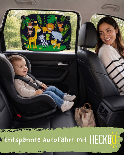 HECKBO Auto-Sonnenblenden Kinder Dschungel – 2er-Set