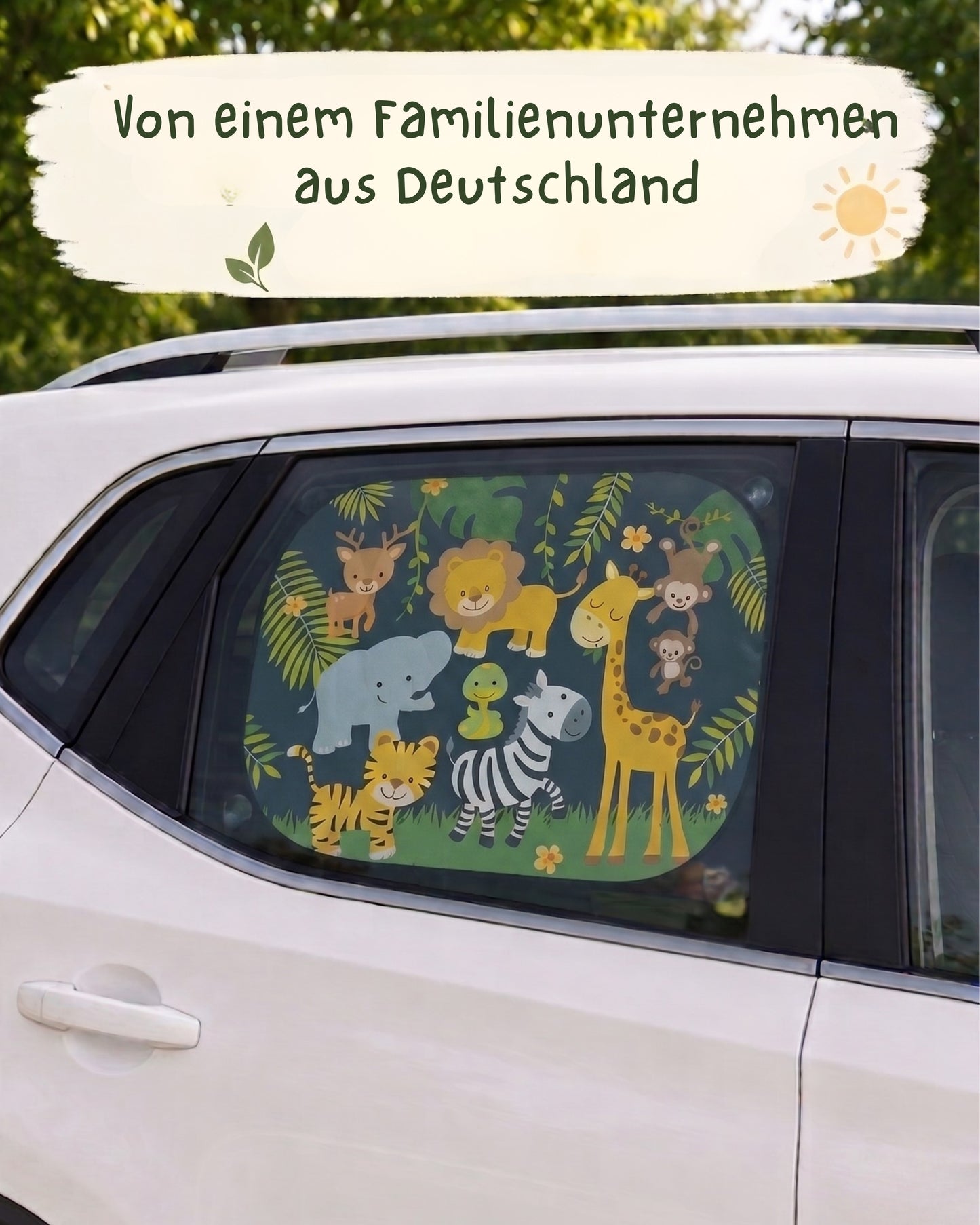 HECKBO Auto-Sonnenblenden Kinder Dschungel – 2er-Set