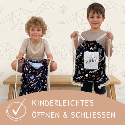 Kinder Turnbeutel Dino Skelett Tasche