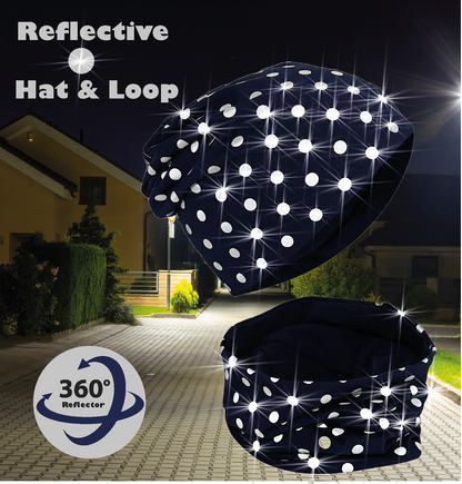 Kinder Reflektor Mütze & Loop - Punkte