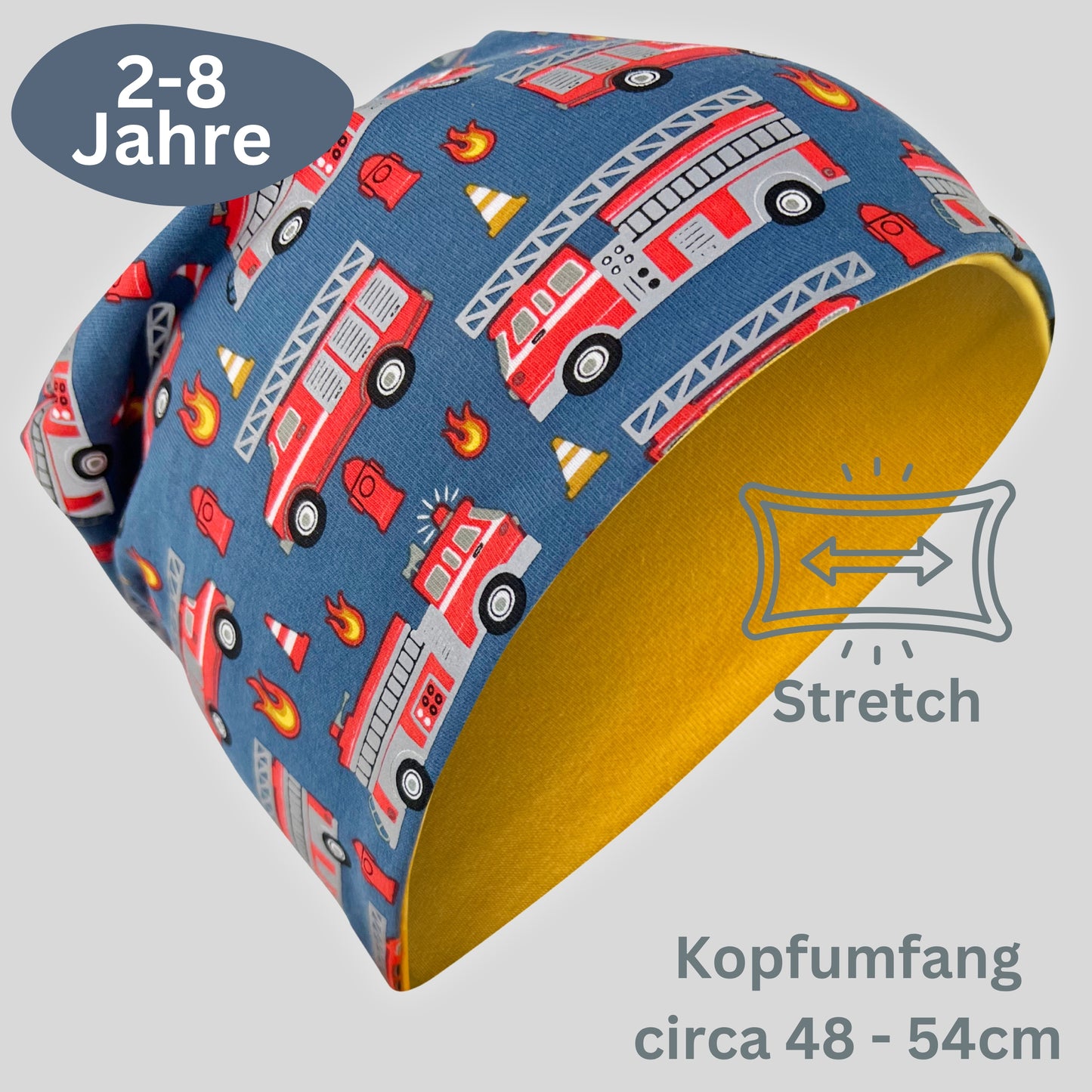 Kinder Reflektor Mütze & Loop - Feuerwehr