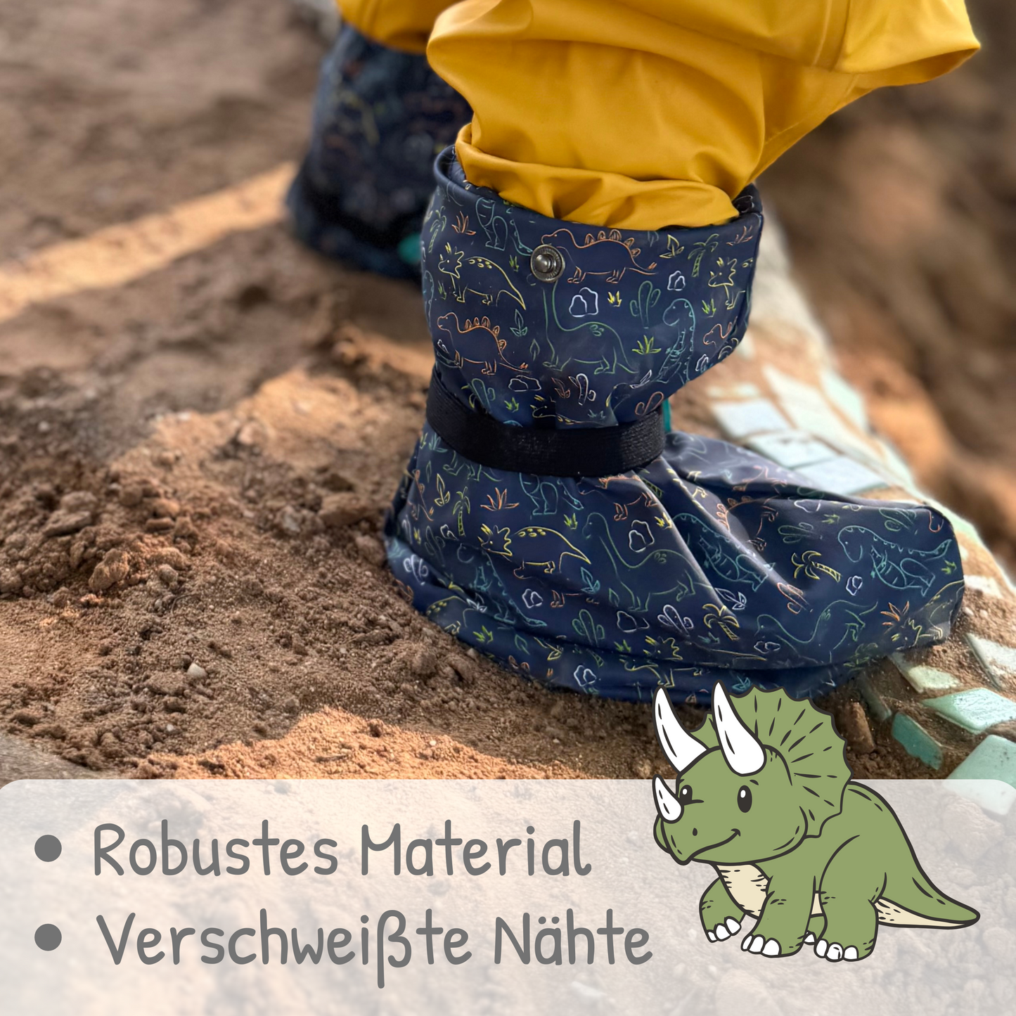 Füßlinge mit Vlies-Futter - Dinosaurier