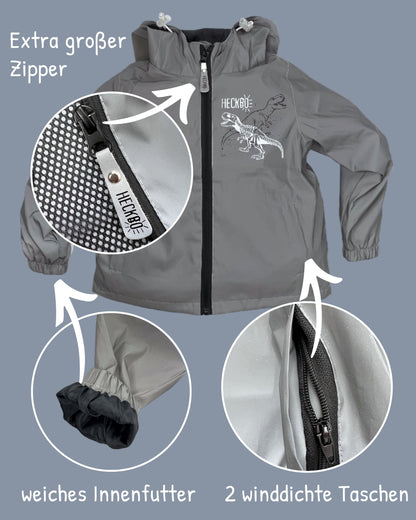 Kinder Reflektor Regenjacke Dinosaurier