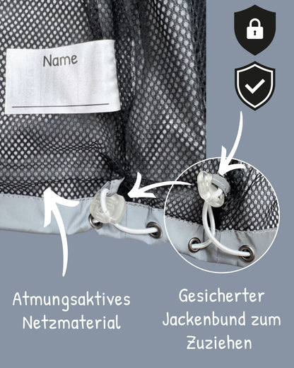 Kinder Reflektor Regenjacke Dinosaurier