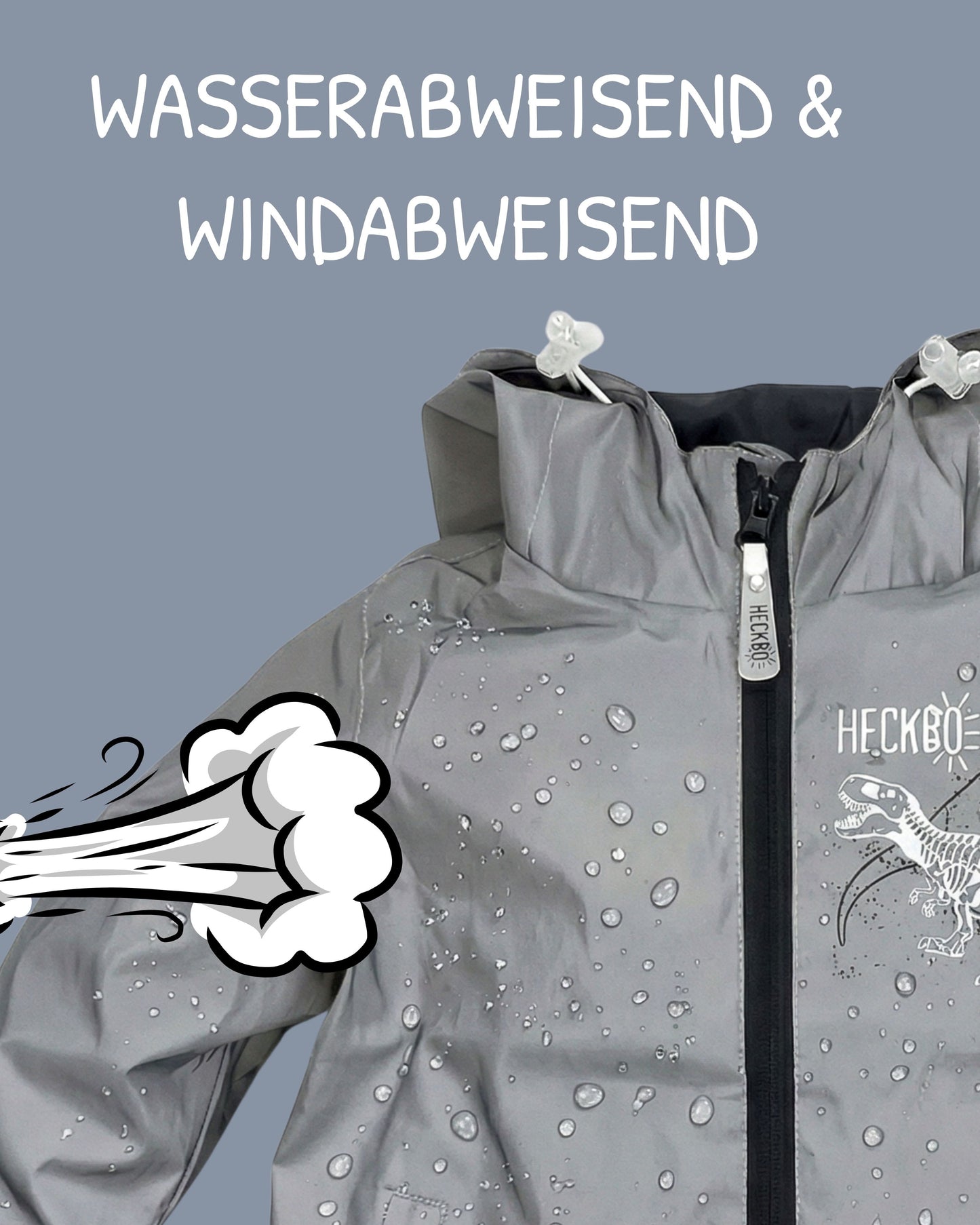 Kinder Reflektor Regenjacke Dinosaurier