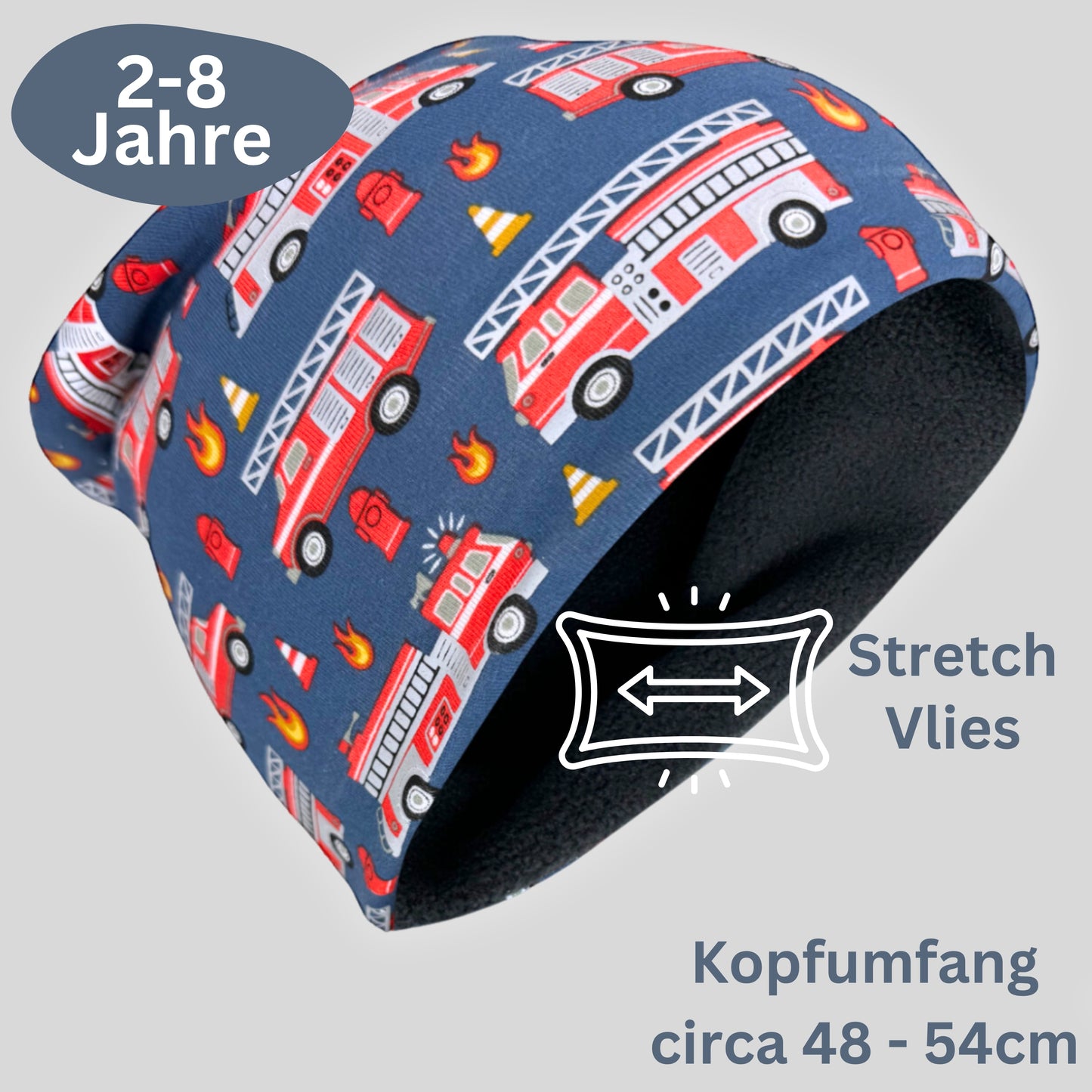 Kinder Reflektor Mütze & Loop - Feuerwehr