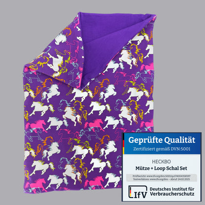 Kinder Reflektor Mütze & Loop Pferd