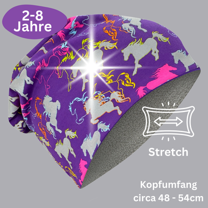 Kinder Reflektor Mütze & Loop Pferd