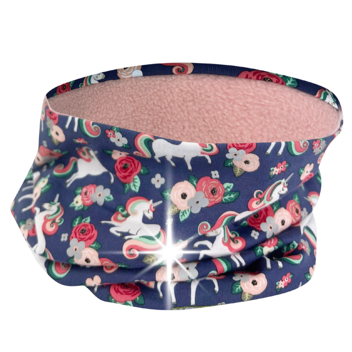 Reflektor Kinder Beanie Mütze oder Loop - Einhorn