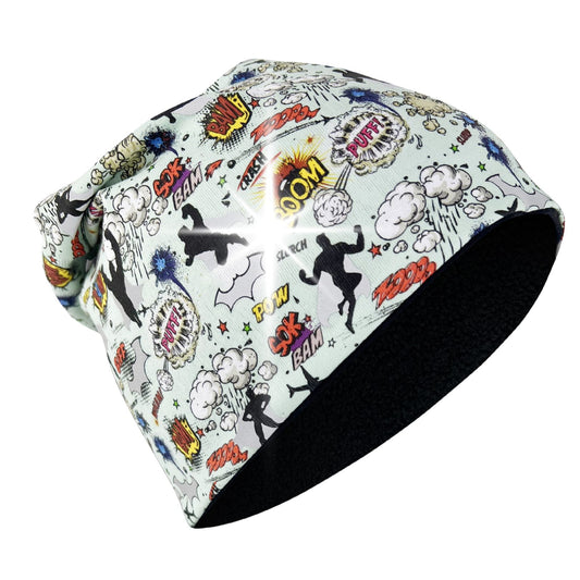 Reflektor Kinder Beanie Mütze oder Loop - Superheld