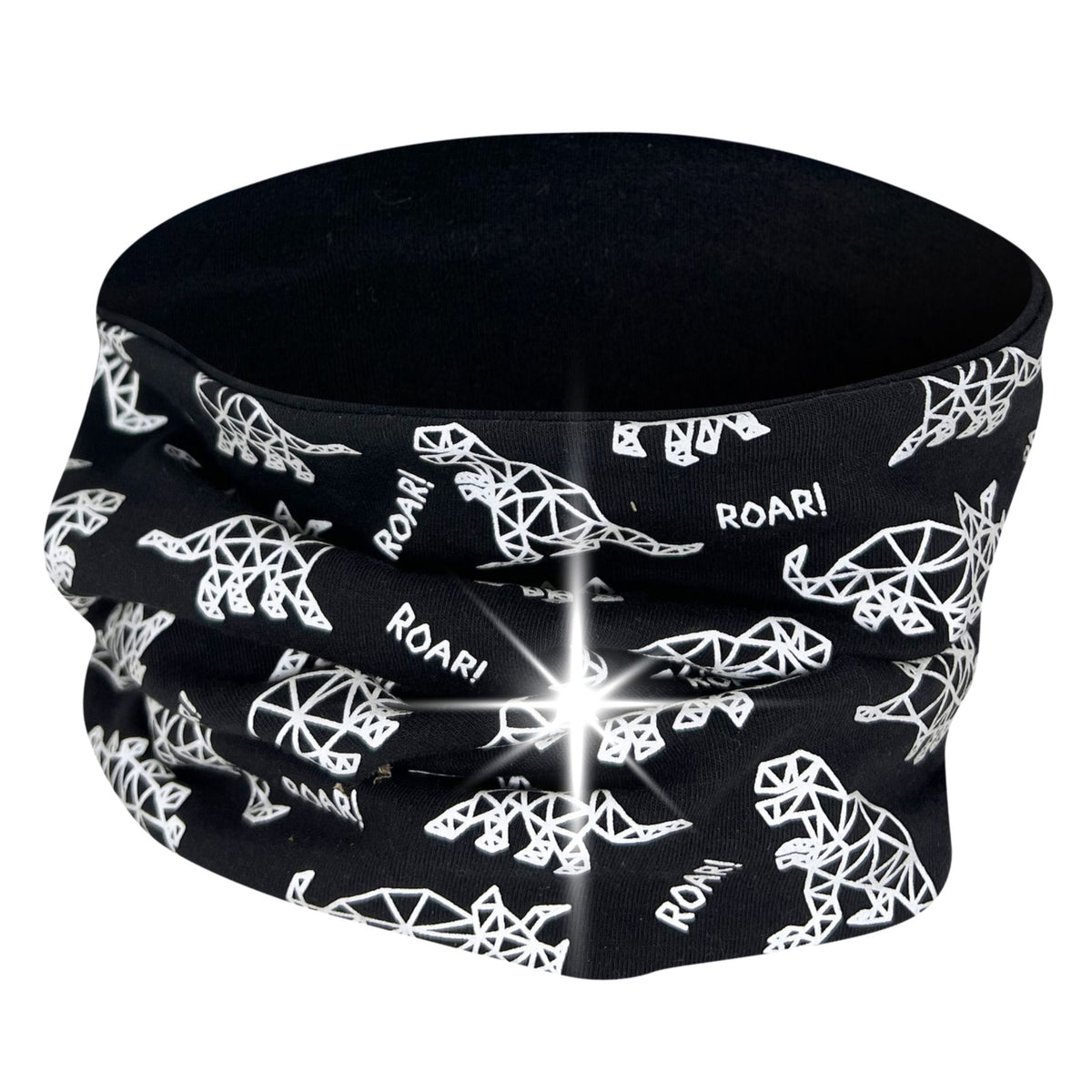 Reflektor Kinder Beanie Mütze oder Loop - Dinosaurier
