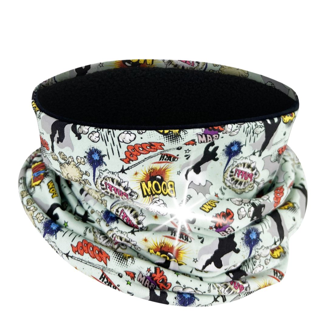 Reflektor Kinder Beanie Mütze oder Loop - Superheld