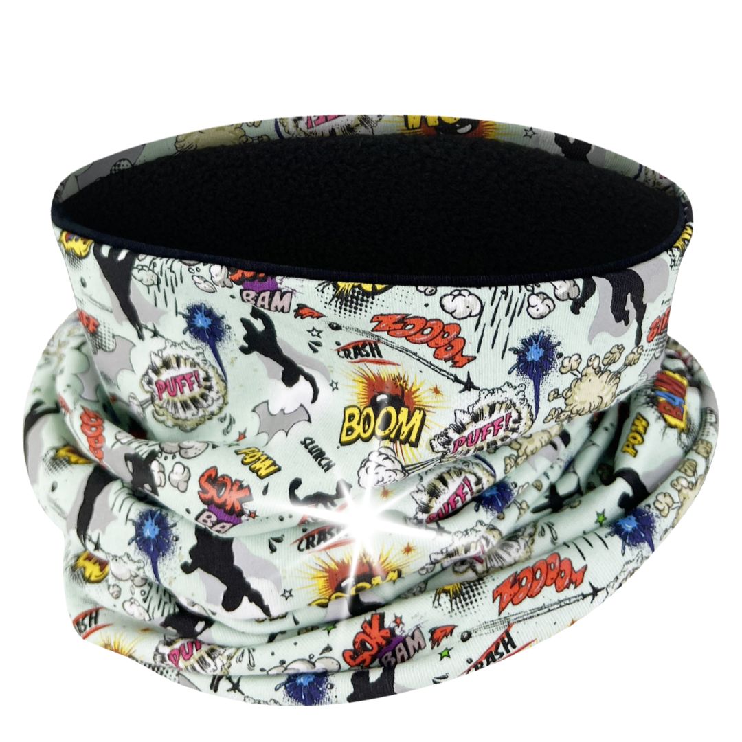 Reflektor Kinder Beanie Mütze oder Loop - Superheld