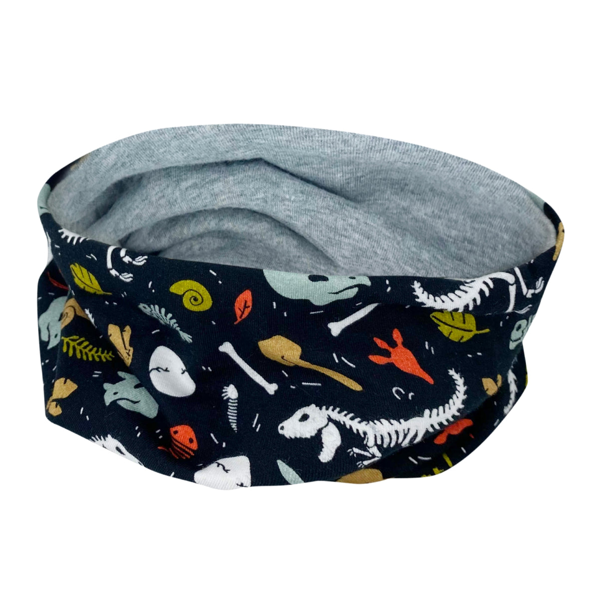Kinder Beanie Mütze oder Loop - Dino-Skelett