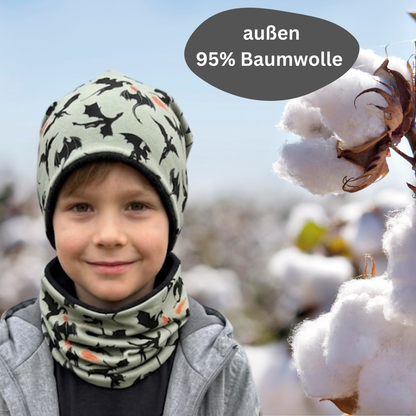 Kinder Beanie Mütze & Loop - Drachen