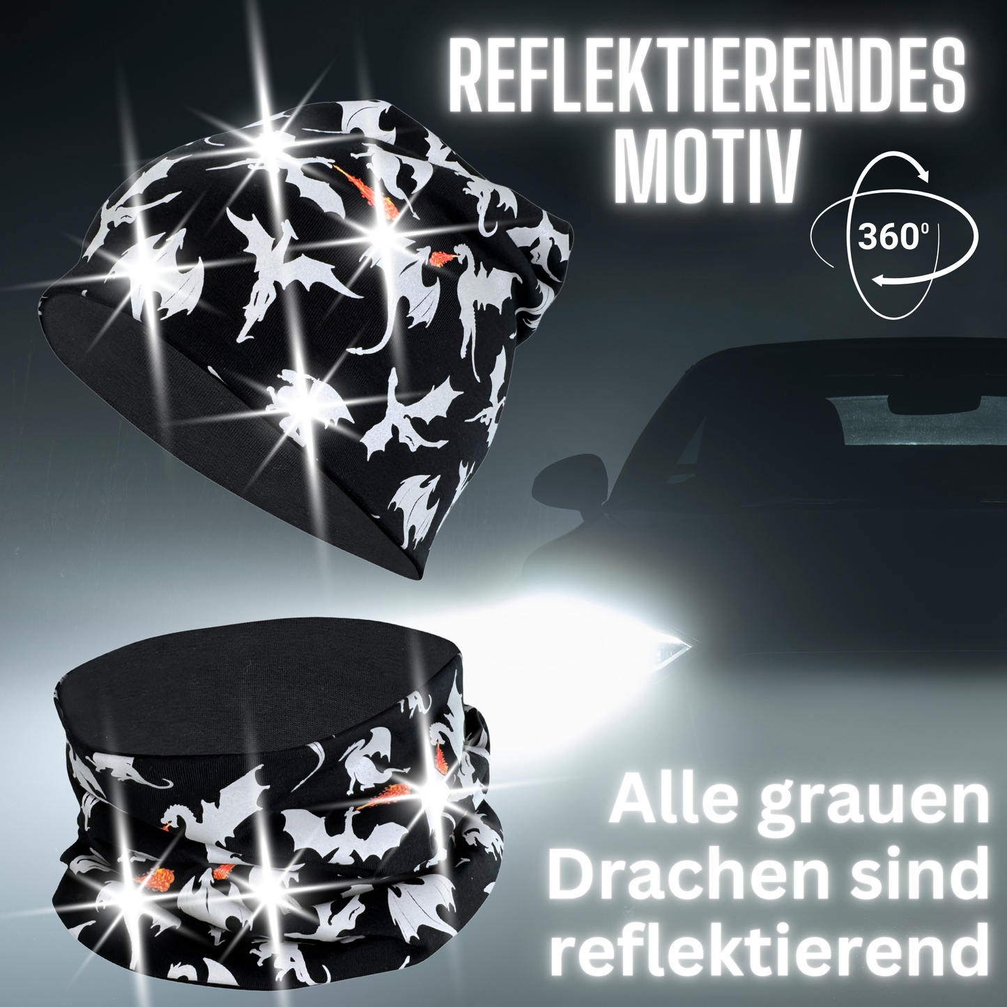 Kinder Reflektor Mütze & Loop Drachen
