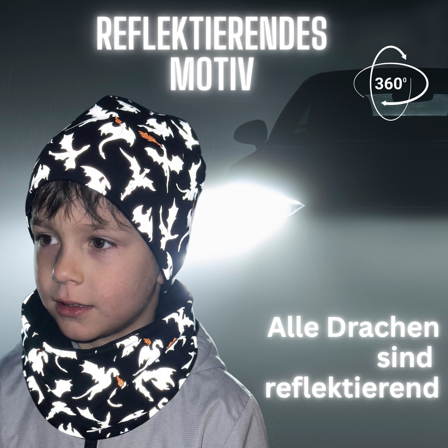 Kinder Reflektor Mütze & Loop Drachen