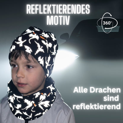 Kinder Reflektor Mütze & Loop Drachen