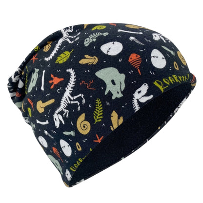 Kinder Beanie Mütze oder Loop - Dino-Skelett