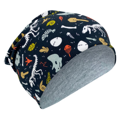 Kinder Beanie Mütze oder Loop - Dino-Skelett