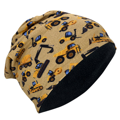 Kinder Beanie Mütze oder Loop - Baufahrzeuge