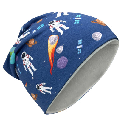 Kinder Beanie Mütze oder Loop - Astronaut