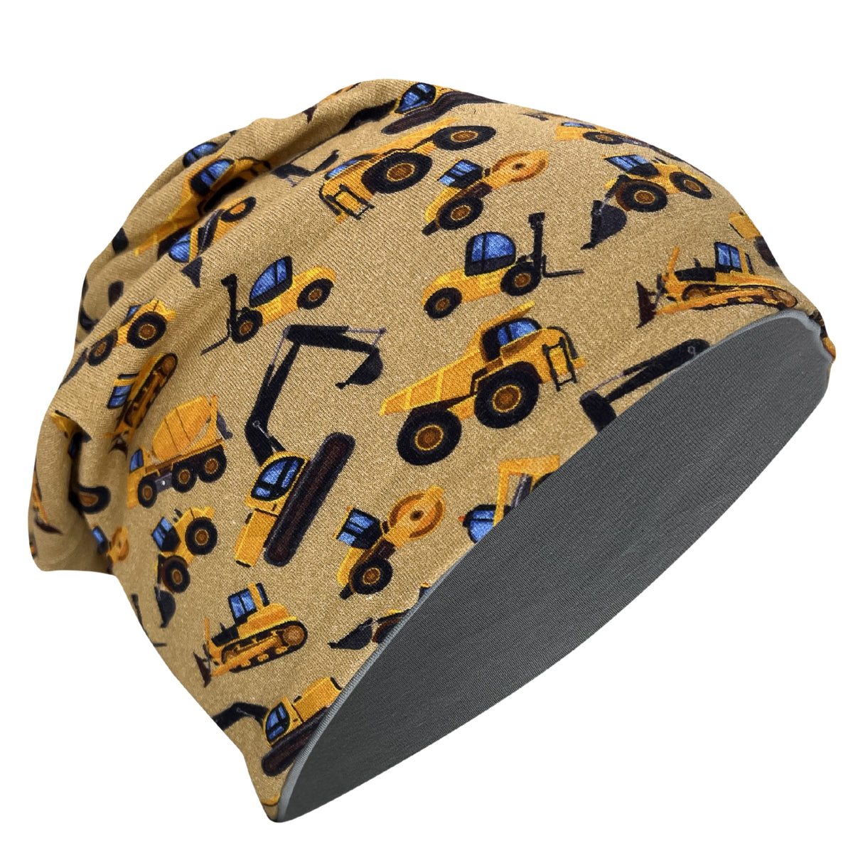 Kinder Beanie Mütze oder Loop - Baufahrzeuge