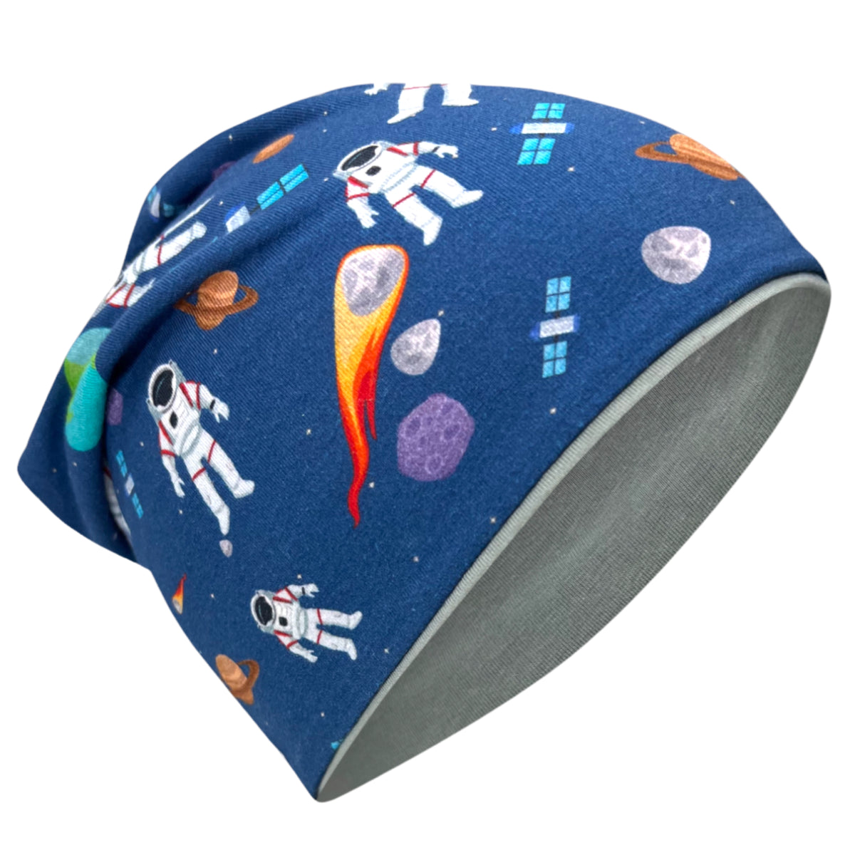 Kinder Beanie Mütze oder Loop - Astronaut