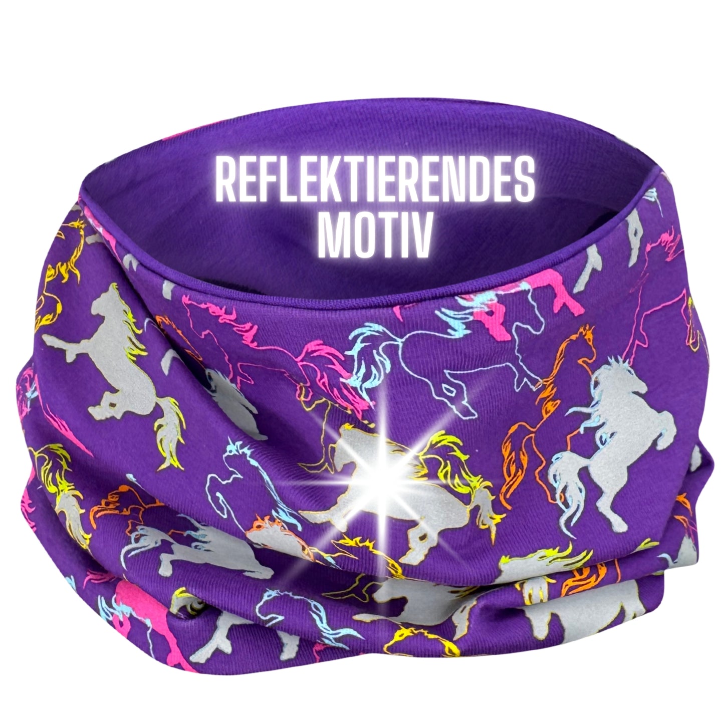 Kinder Reflektor Mütze & Loop Pferd