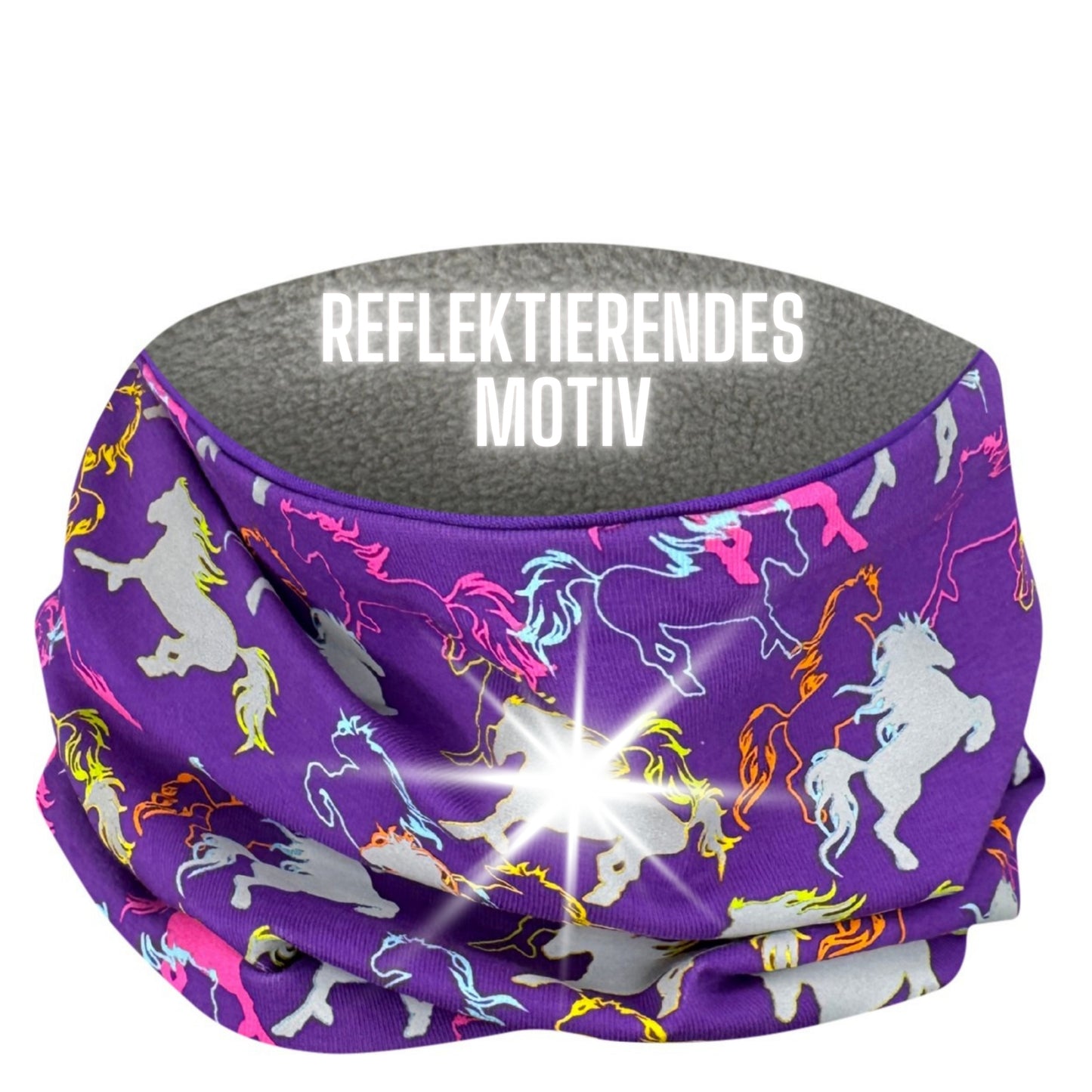 Kinder Reflektor Mütze & Loop Pferd