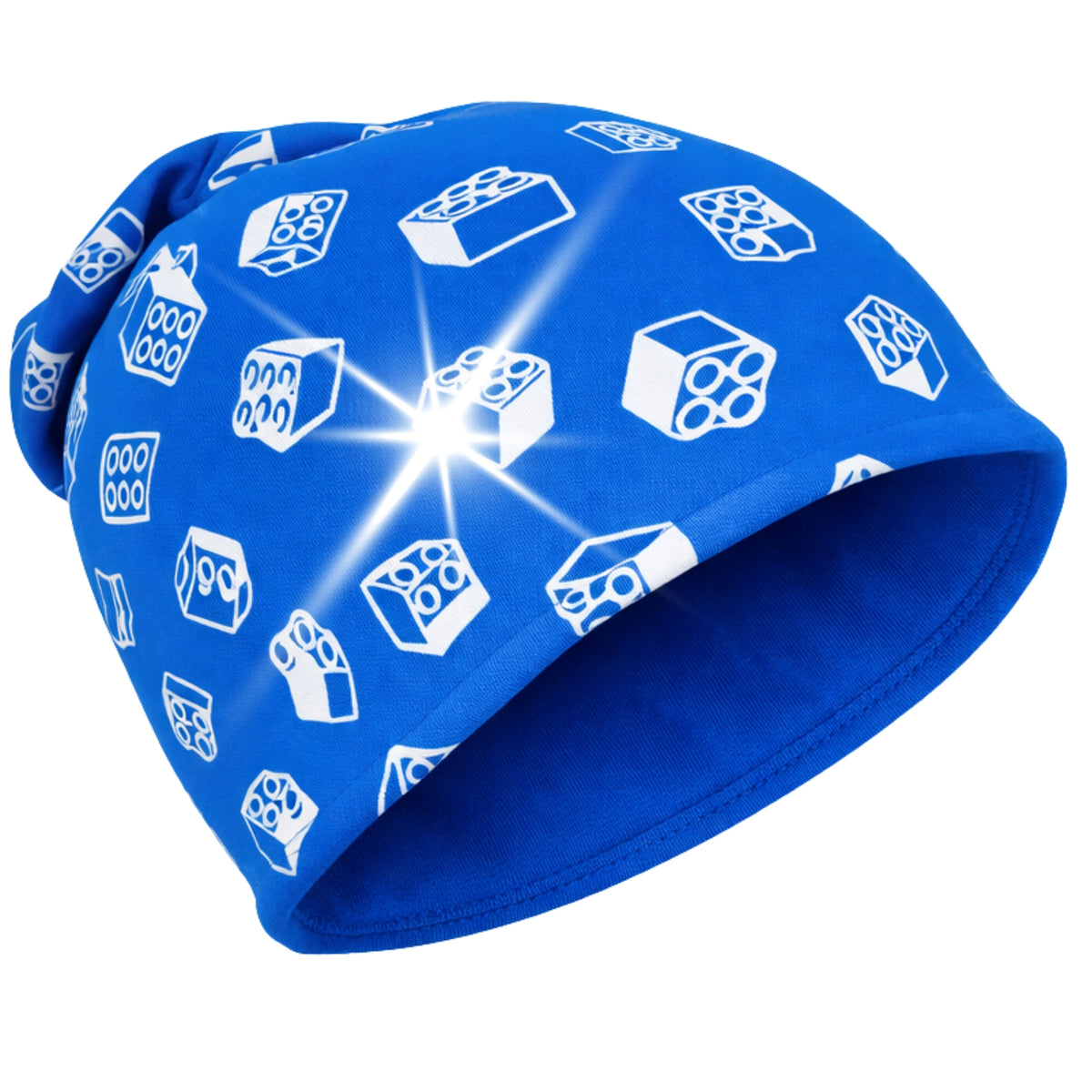 Reflektor Kinder Beanie Mütze oder Loop - Bausteine
