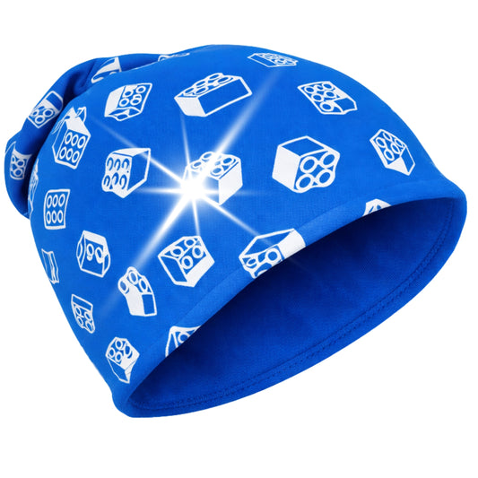 Reflektor Kinder Beanie Mütze oder Loop - Bausteine