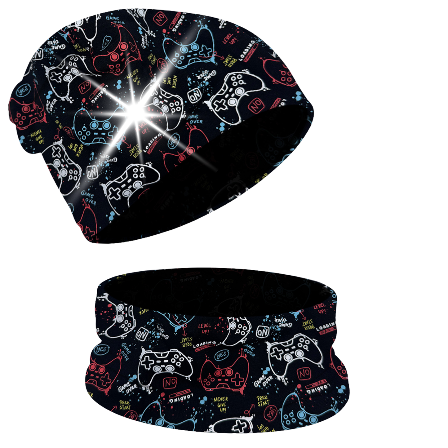 Reflektor Kinder Beanie Mütze & Loop - Gaming